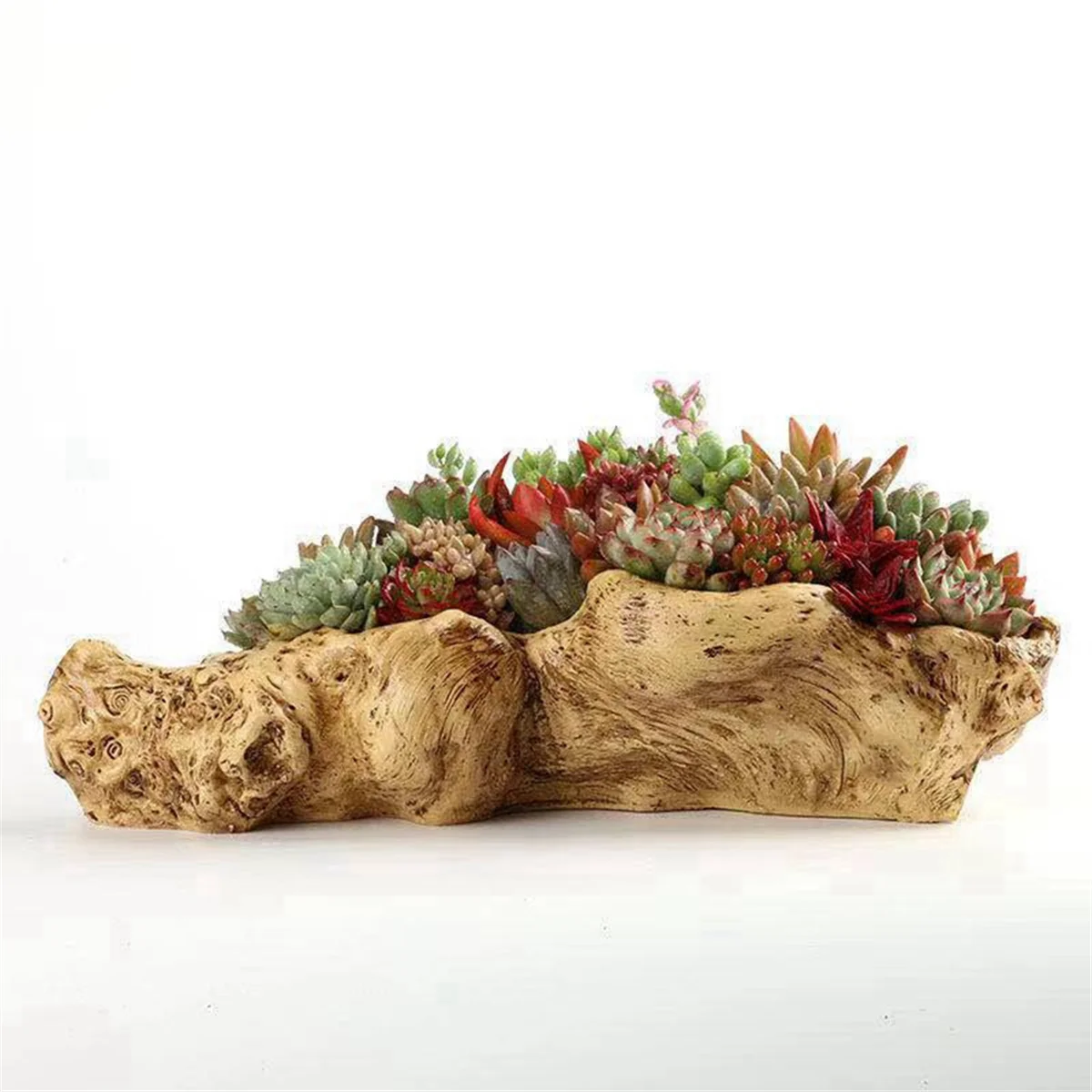 Resin Tree Stump Planter Artificial Driftwood Sculpture W60766