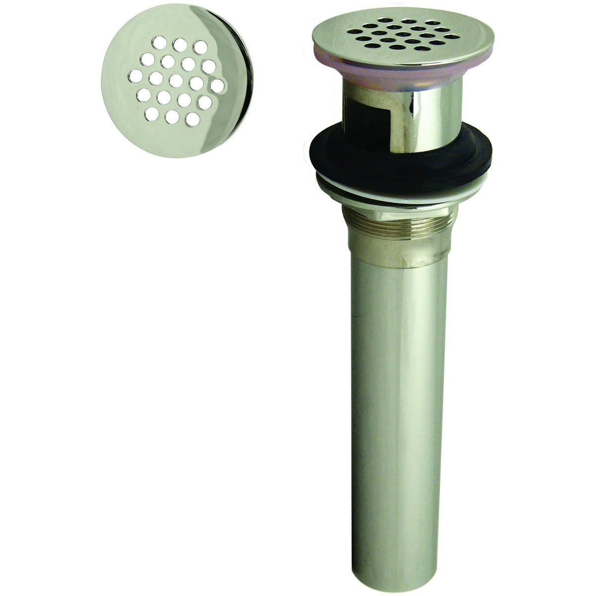 Polished Nickel Lavatory Drain with Overflow Holes P80360
