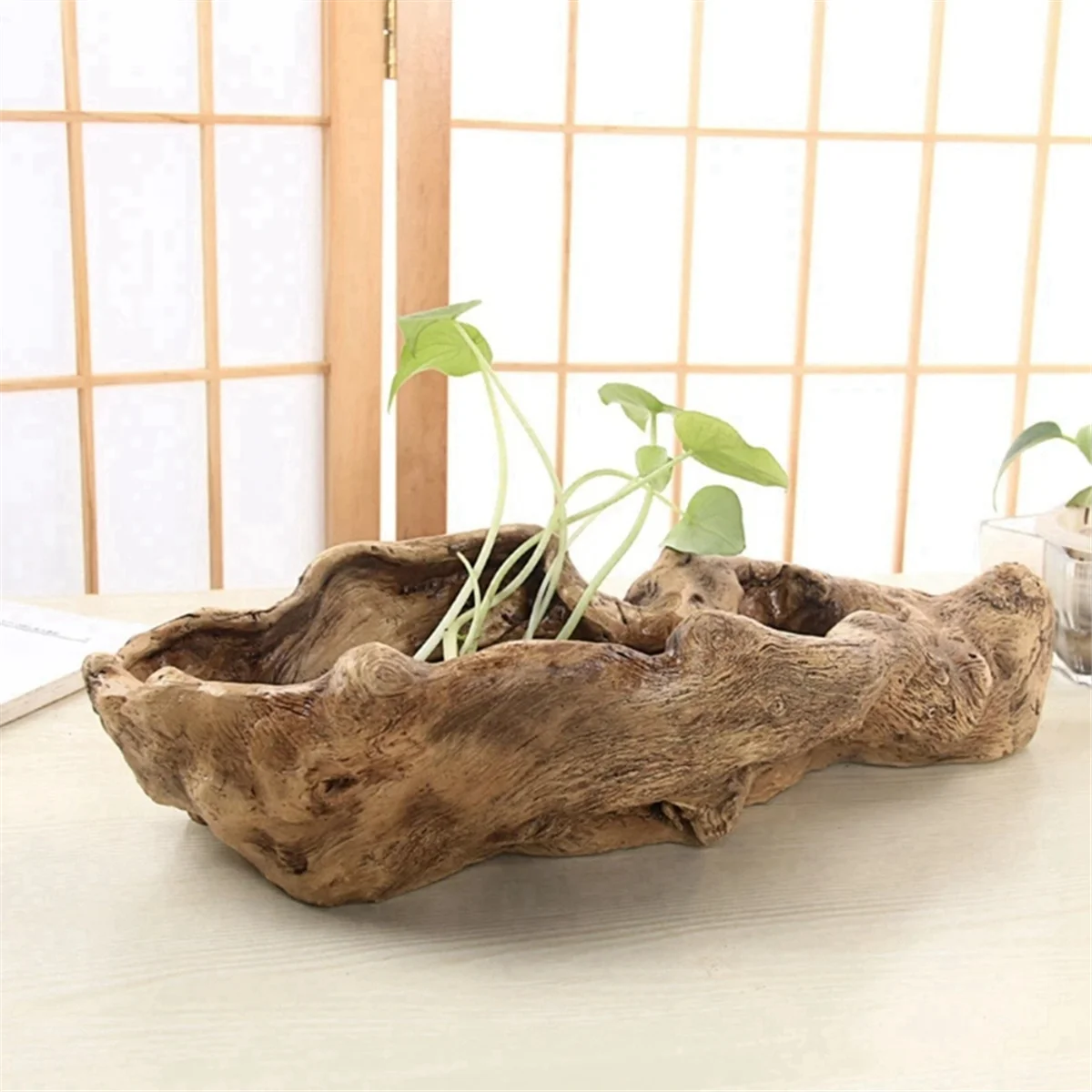 Resin Tree Stump Planter Artificial Driftwood Sculpture W60766