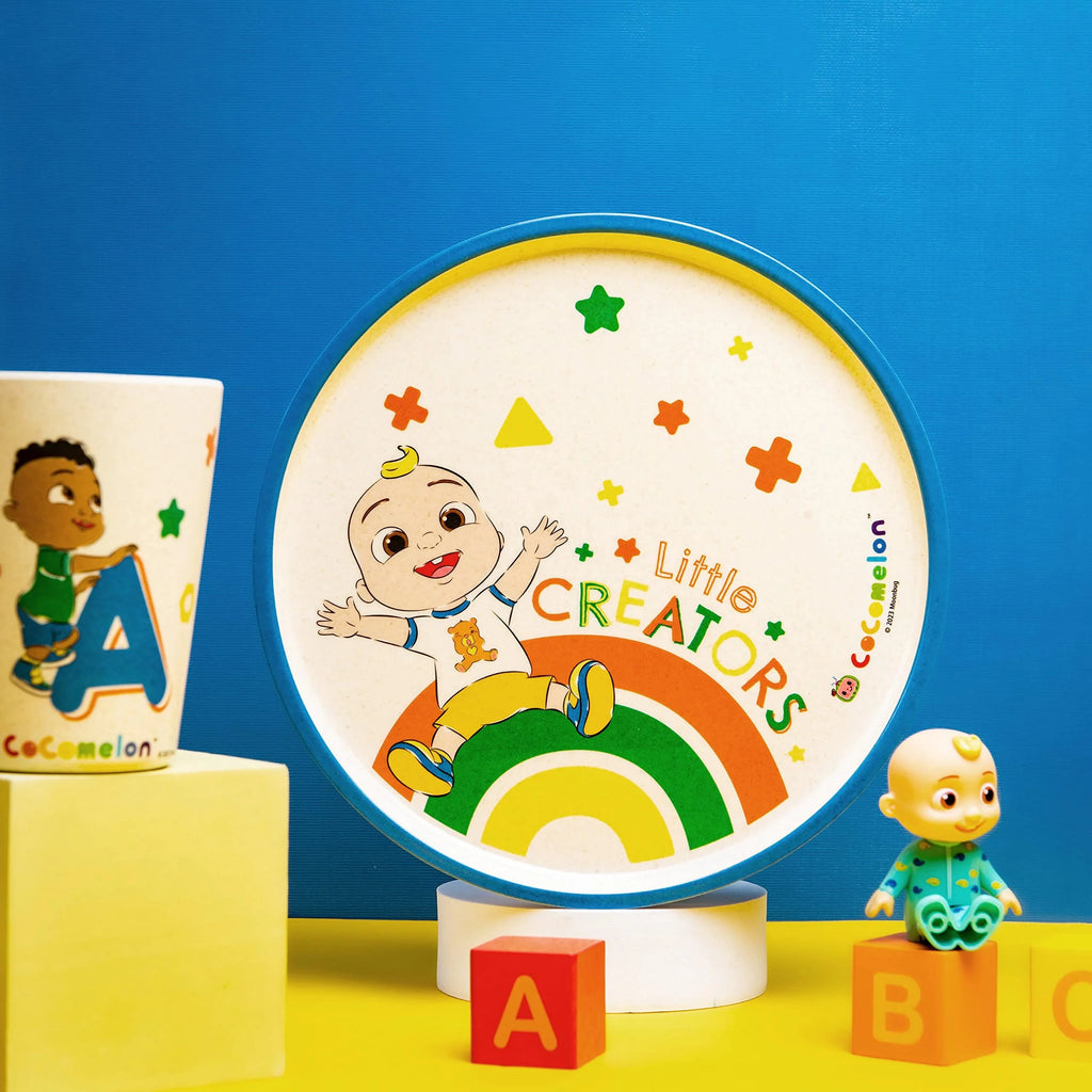 Kids Dinnerware Set 3 Pieces Melamine Bamboo Plate Bowl Tumbler Z497