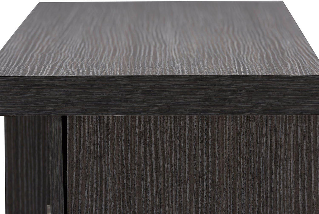 Dark Brown Wood TV Cabinet with 2 Doors H63662