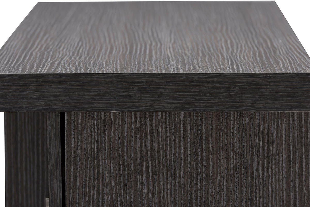 Dark Brown Wood TV Cabinet with 2 Doors H63662