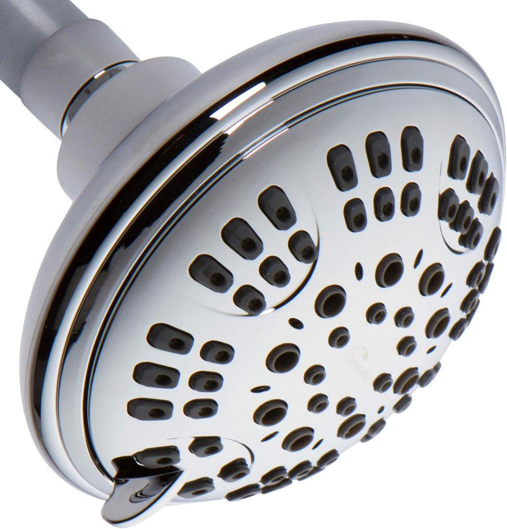 6 Spray Settings 4.5 inch Adjustable High Pressure Shower Head in Polished Brass/Gold Finish Pack of 2 L471803