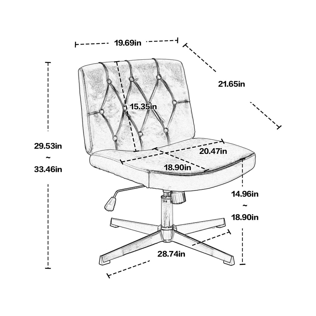 Armless Adjustable Swivel Desk Chair X22810