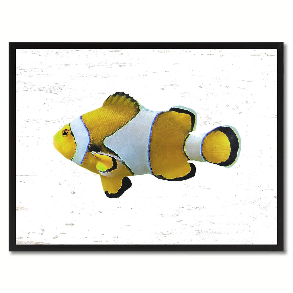 Yellow Clown Tropical Fish Painting Wall Decor U9768