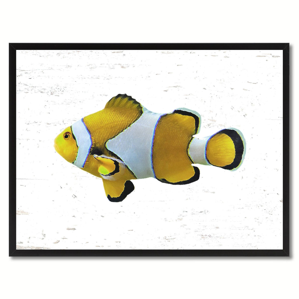 Yellow Clown Tropical Fish Painting Wall Decor U9768