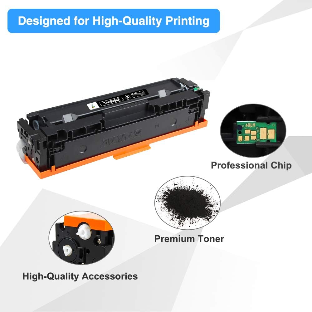 4-Pack Toner Cartridge for HP 201A 201X CF400X CF400A Color Pro MFP M277dw M252dw M277c6 CF401X CF402X CF403X M252 M277 Printer (Black Cyan Yellow Magenta) S259