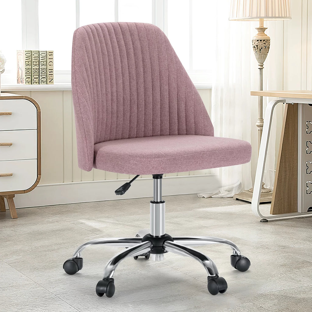 Green Twill Fabric Adjustable Swivel Armless Desk Chair O42736
