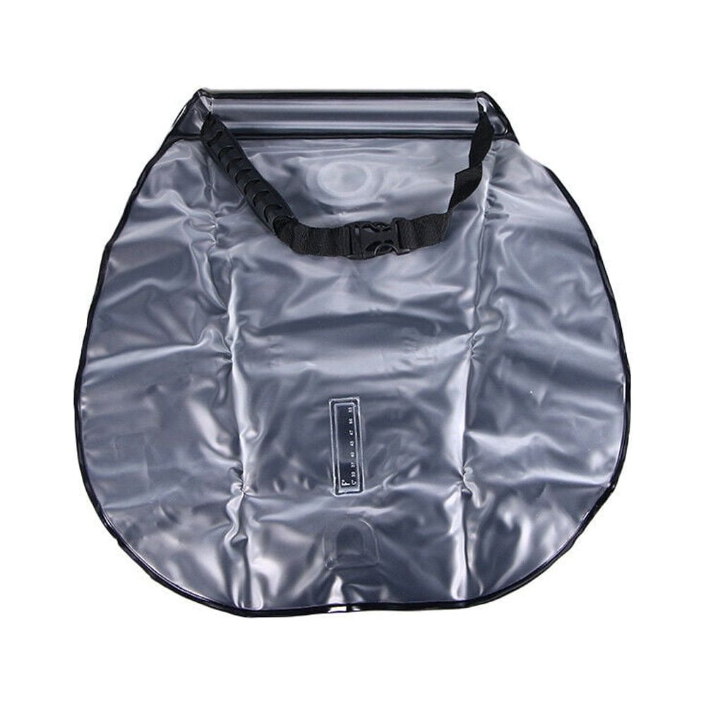 5 Gallon Solar Heated Camping Shower Bag with Removable Hose, Green PVC R34618