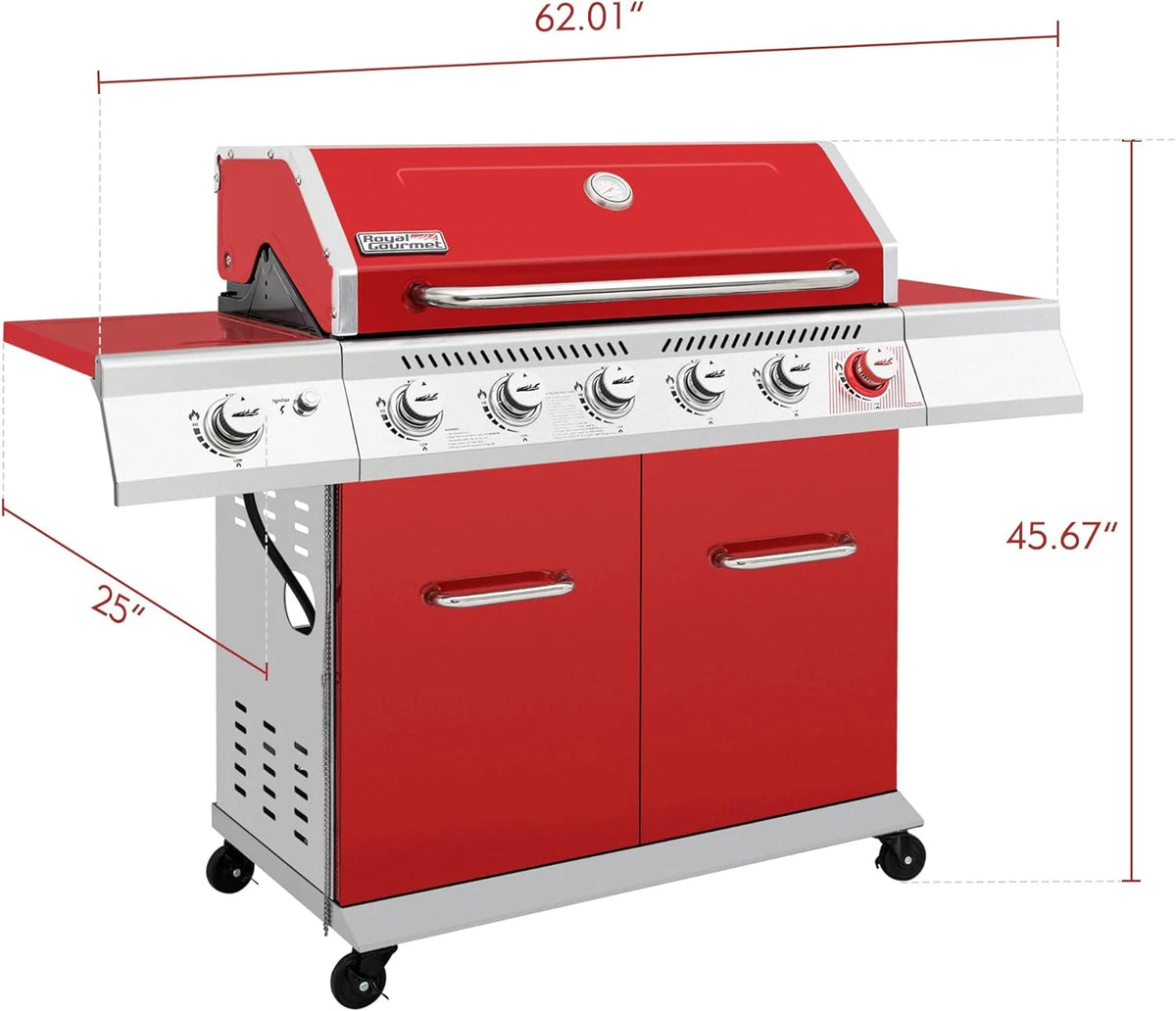 6-Burner Gas Grill with Sear Burner and Side Burner X4038