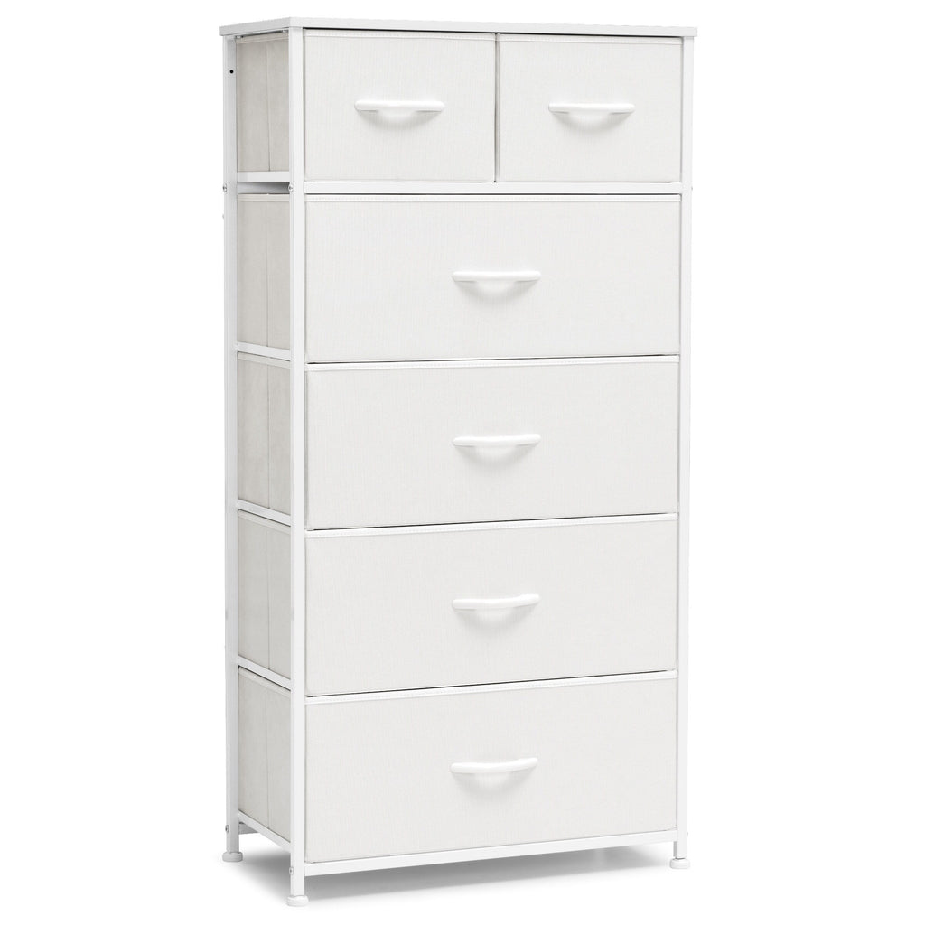White 6 Drawer Wood Dresser X9020