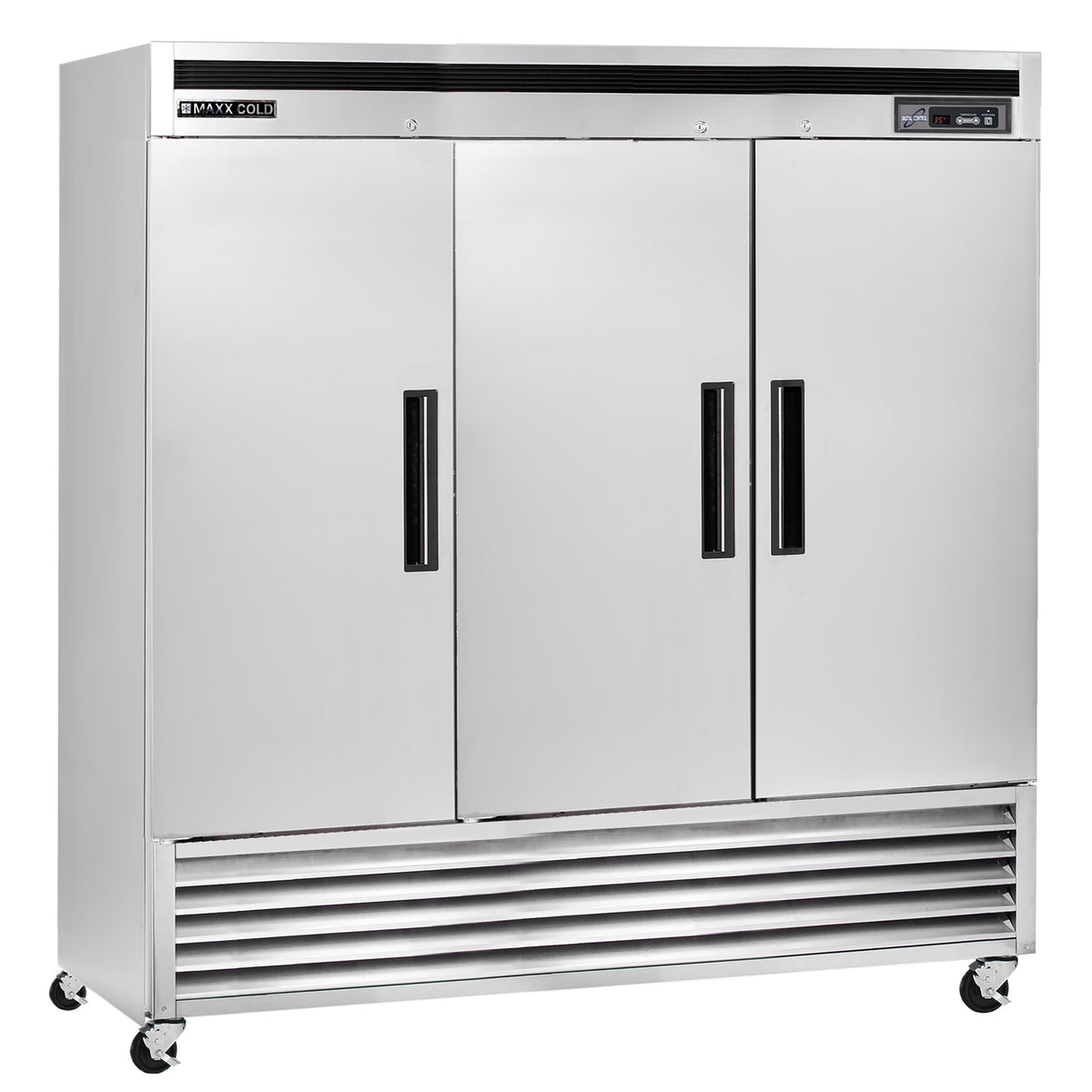 Triple Door Reach-In Freezer, Bottom Mount, 81"W, 72 cu. ft., Stainless Steel H672028