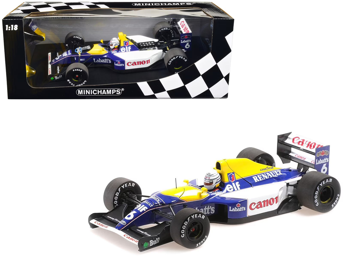 Williams Renault FW14B #6 Riccardo Patrese Canon F1 Formula One World Championship 1992 with Driver Limited Edition 1/18 Z623
