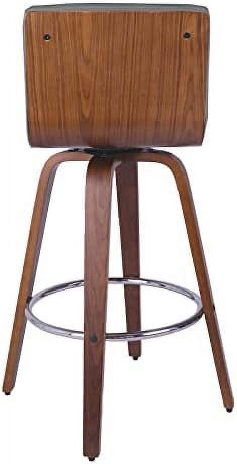 Black PU Leather Swivel Counter Height Stool with Back L9028