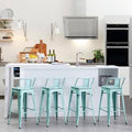 Distressed Solid Wood Swivel Bar Stool F63484