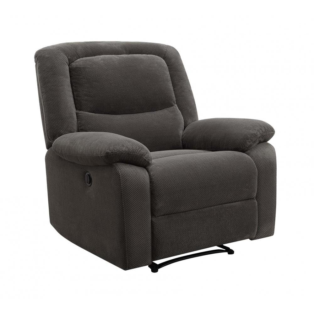 Gray Fabric Push-Button Power Recliner F502234
