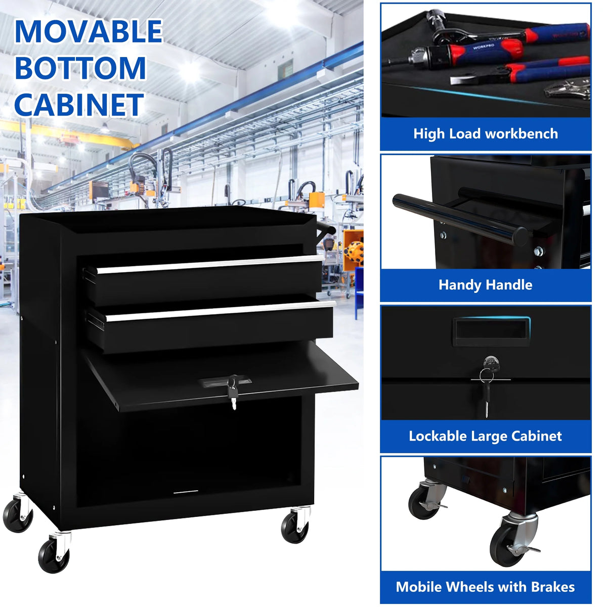 Blue 8 Drawer Rolling Tool Box A5467