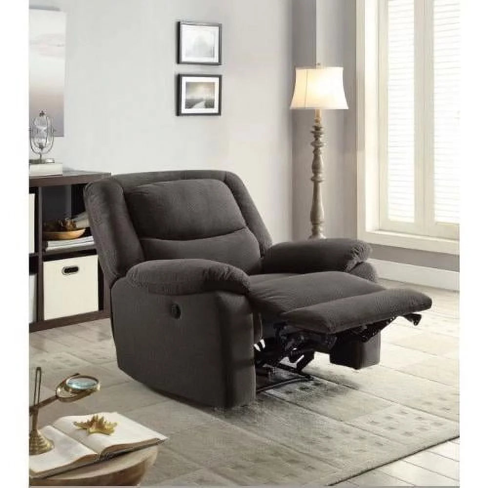 Gray Fabric Push-Button Power Recliner F502234