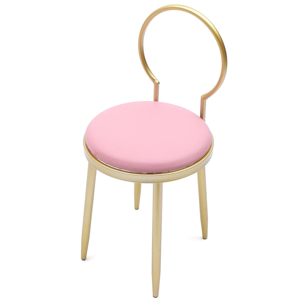 Pink Padded Vanity Chair with Back V2074