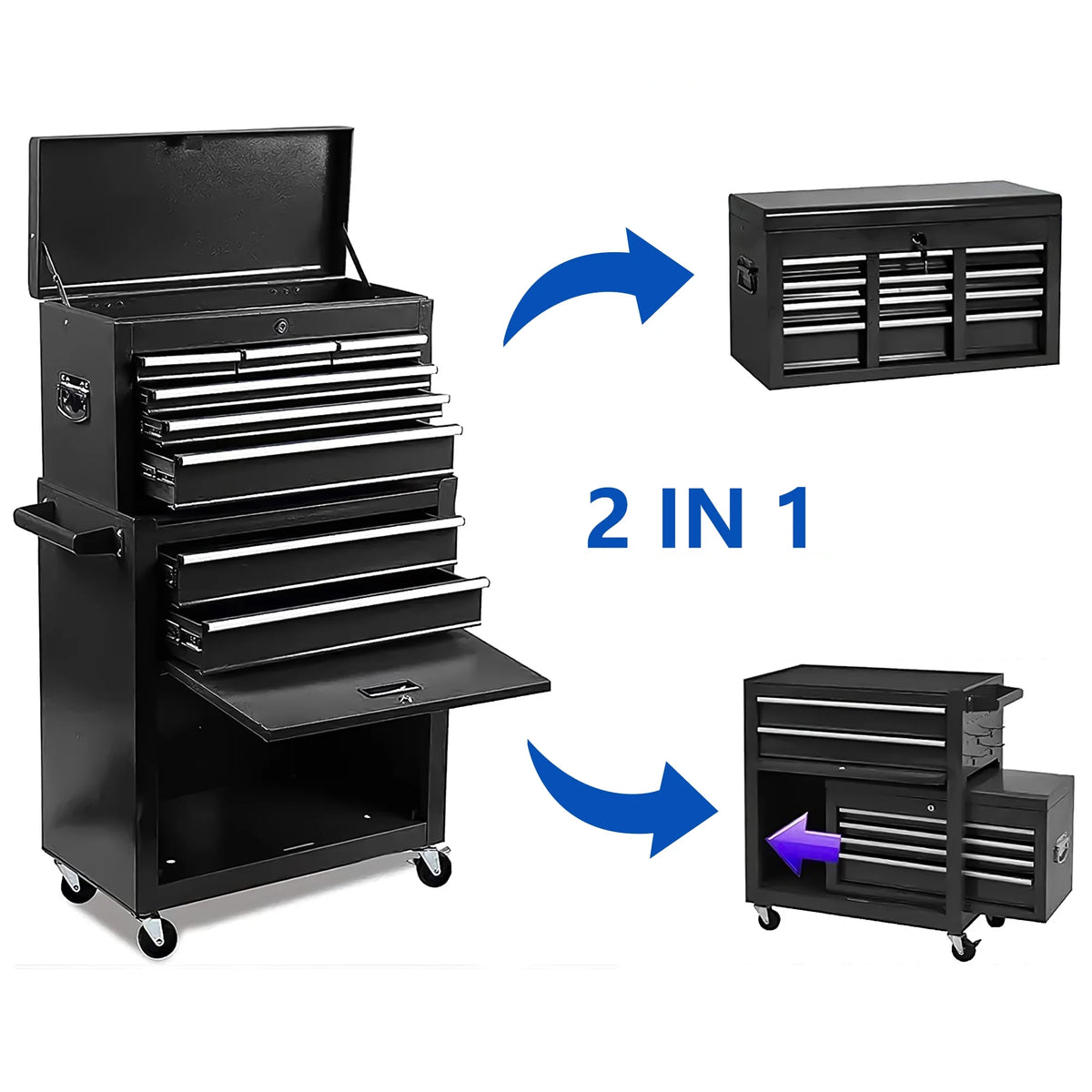 Blue 8 Drawer Rolling Tool Box A5467