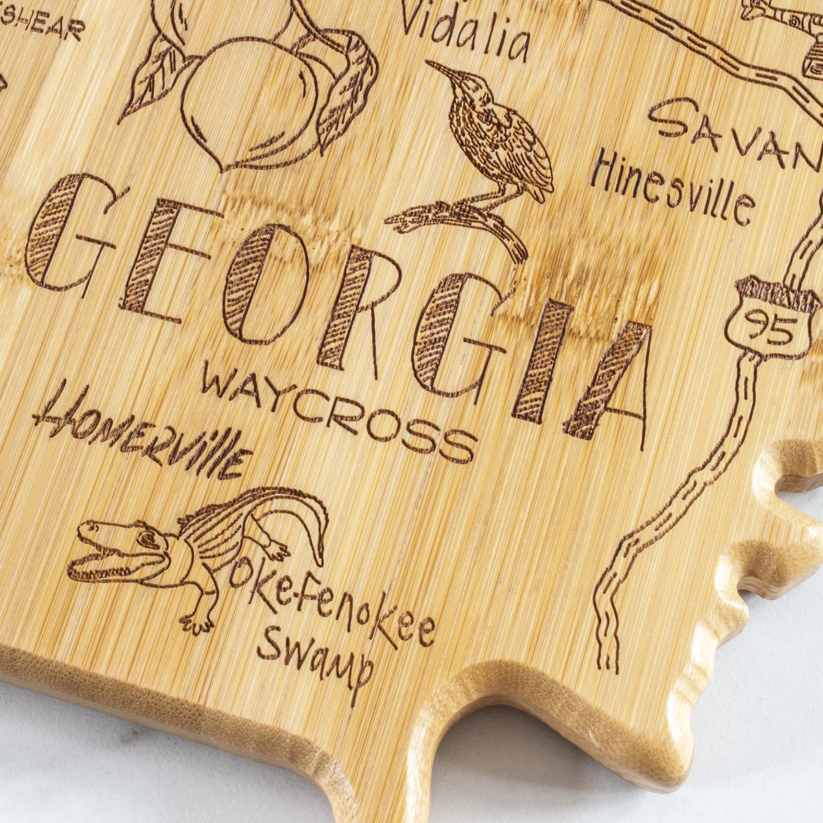 Georgia State Shaped Bamboo Cutting Board Q412394
