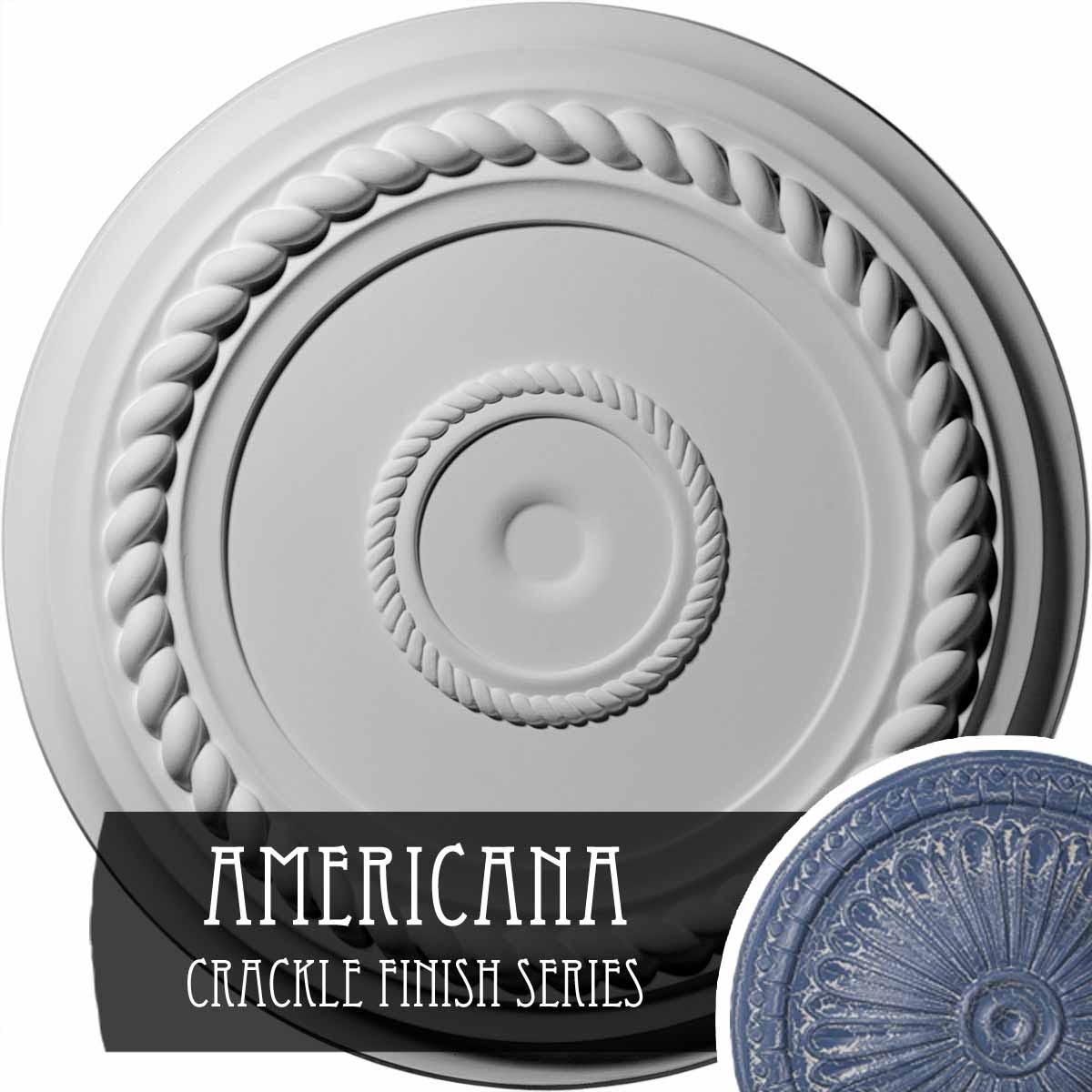 19 5/8x22OD x 1 1/2x22P Rope Ceiling Medallion D804021