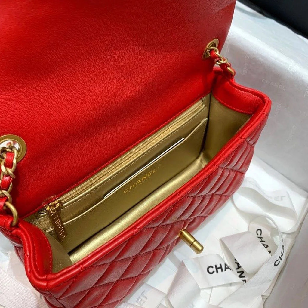 Red Flap Bag Q6623
