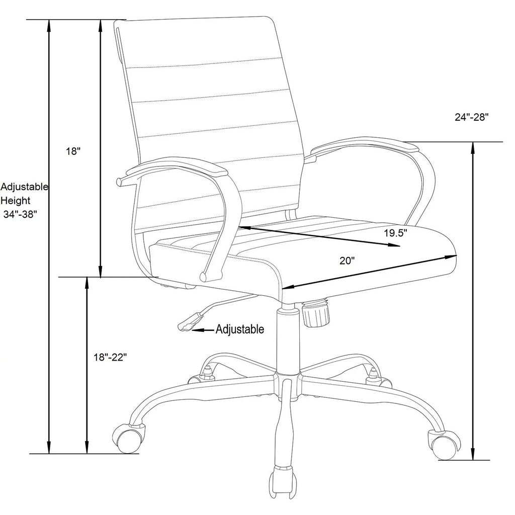 Leather Office Chair With Gold Frame S946115