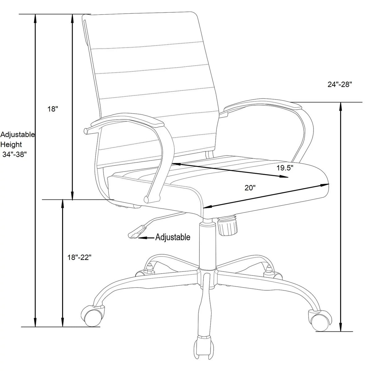 Leather Office Chair With Gold Frame S946115