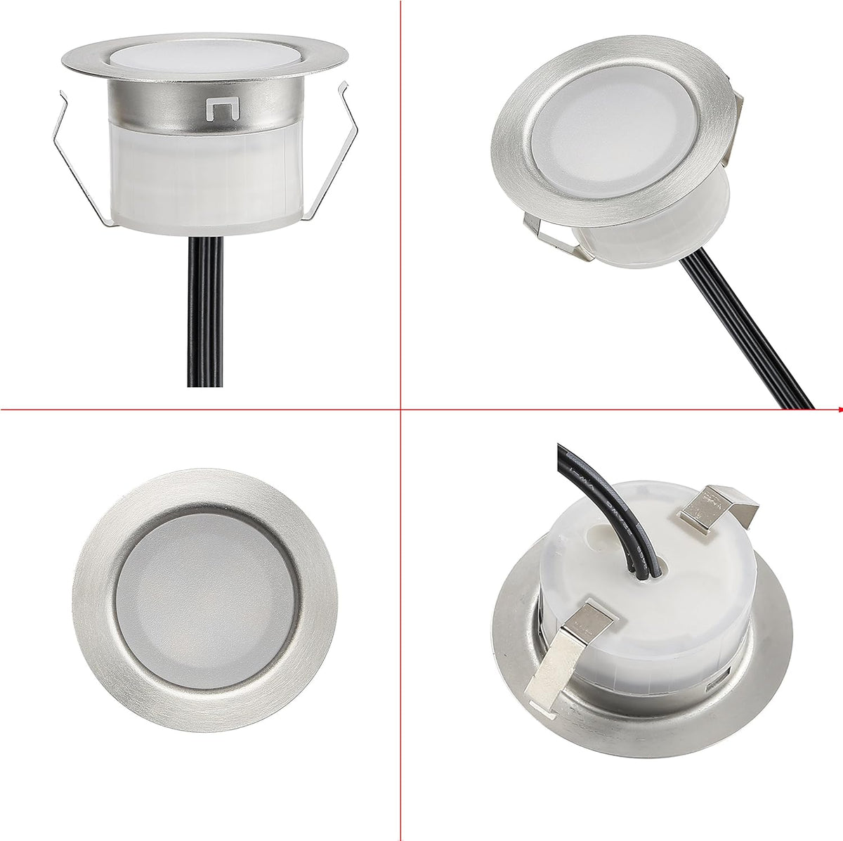 10 Pc Low Voltage LED Deck Light Kit RGB & Warm White Stainless Steel Waterproof In-ground Light L211712