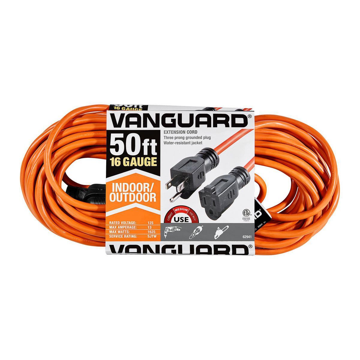 50 ft. 16/3 Gauge Indoor/Outdoor Extension Cord, Orange O284133