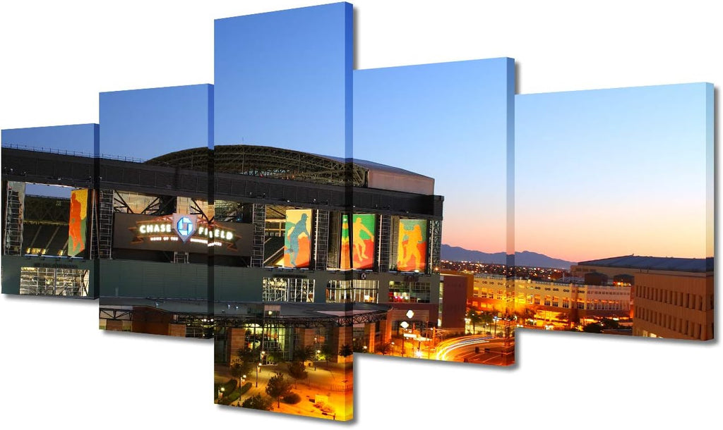 5 Pieces Canvas Art Wall Decor Baseball Stadium Pictures Paintings Posters Prints Stretched Ready to Hang - 50" Wx24 H Pack of 2 C57998