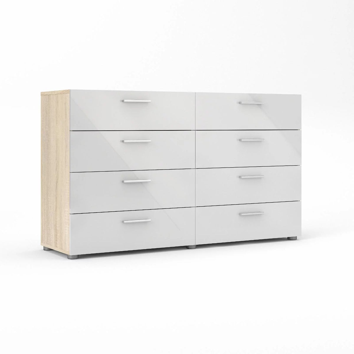 White 8 Drawer Double Dresser N95116
