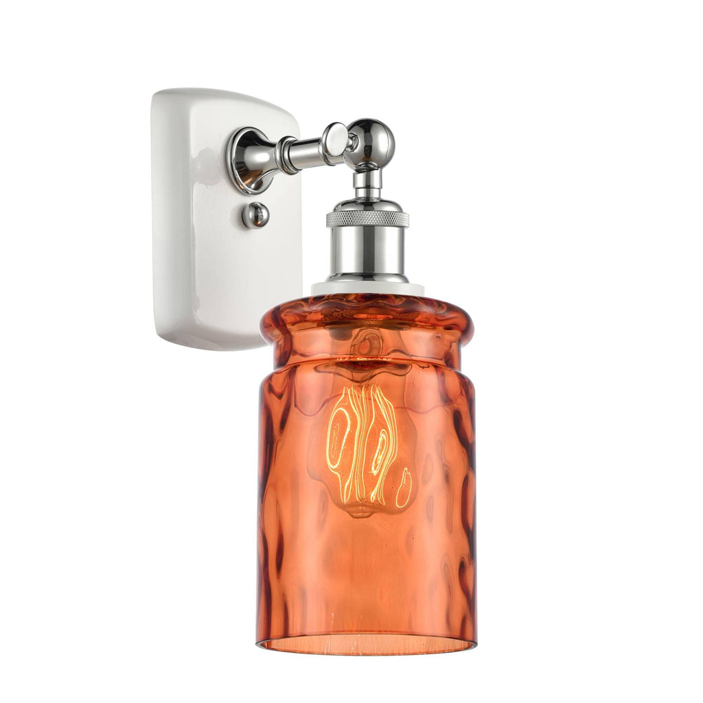 White and Polished Chrome 1 Light Sconce L532586