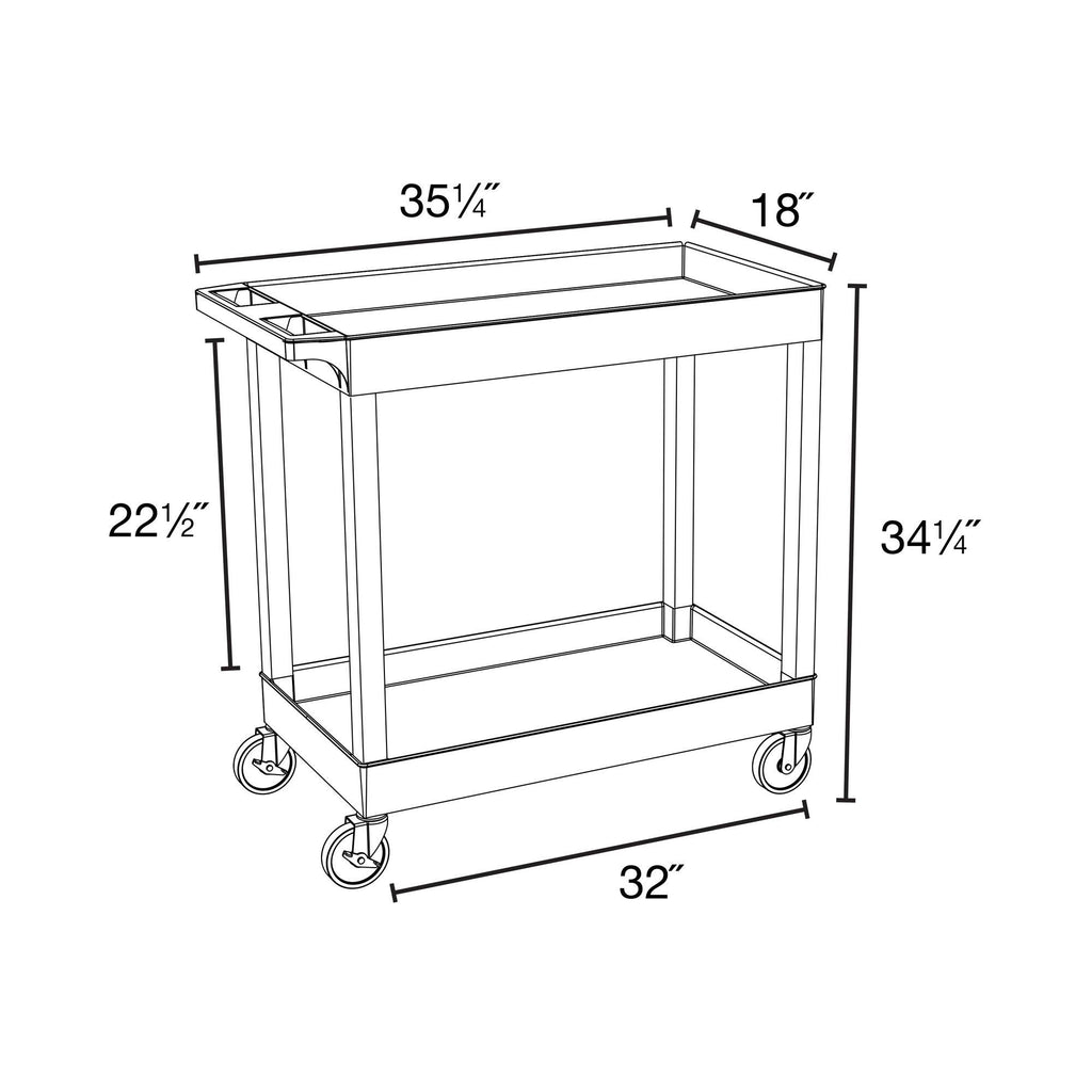 2 Tub Shelf Cart Gray S73820