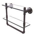 16 in. Oil Rubbed Bronze Glass Shelf with Towel Bar Q81896