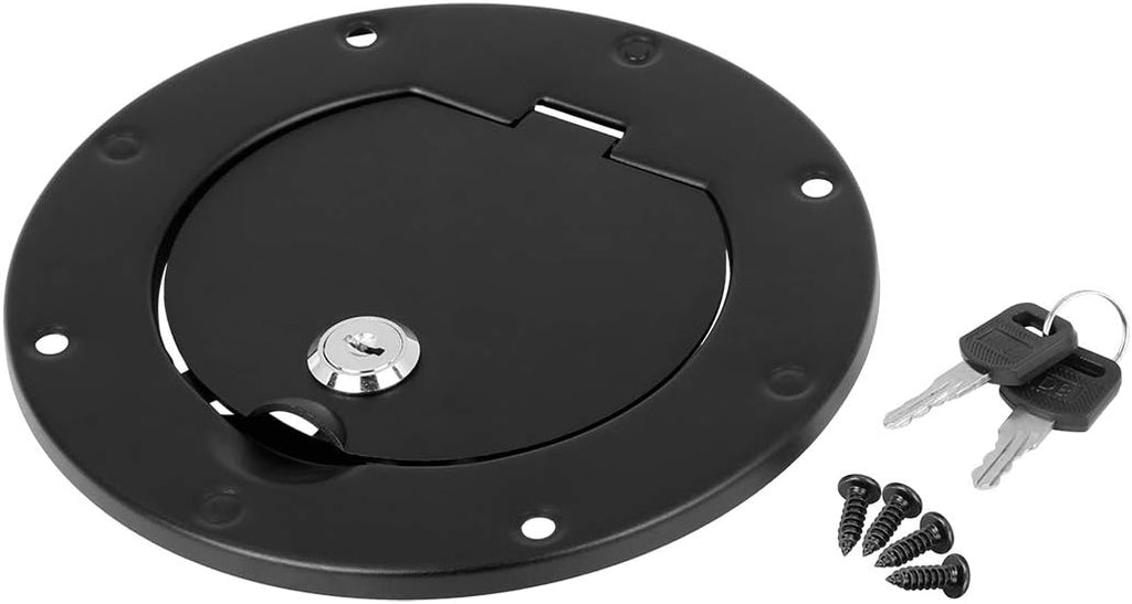 Black Locking Gas Cap Fuel Filler Door Cover Pack of 2 J1390