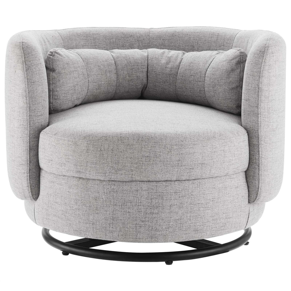 Black Grey Fabric Swivel Accent Chair R299149