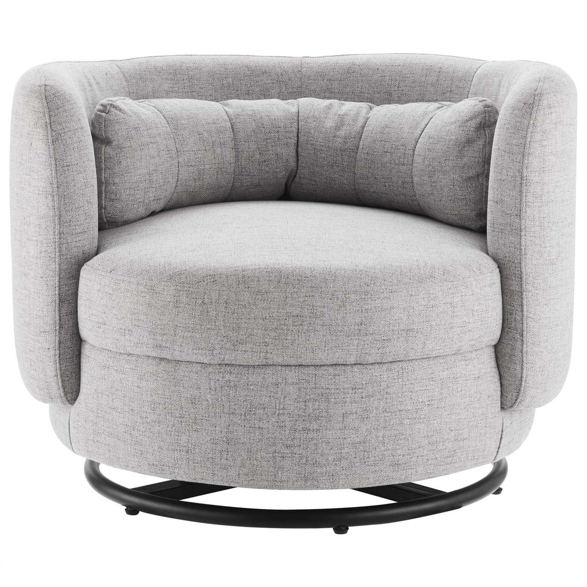 Black Grey Fabric Swivel Accent Chair R299149