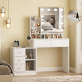 White Makeup Vanity with Lights and Mirror N90382
