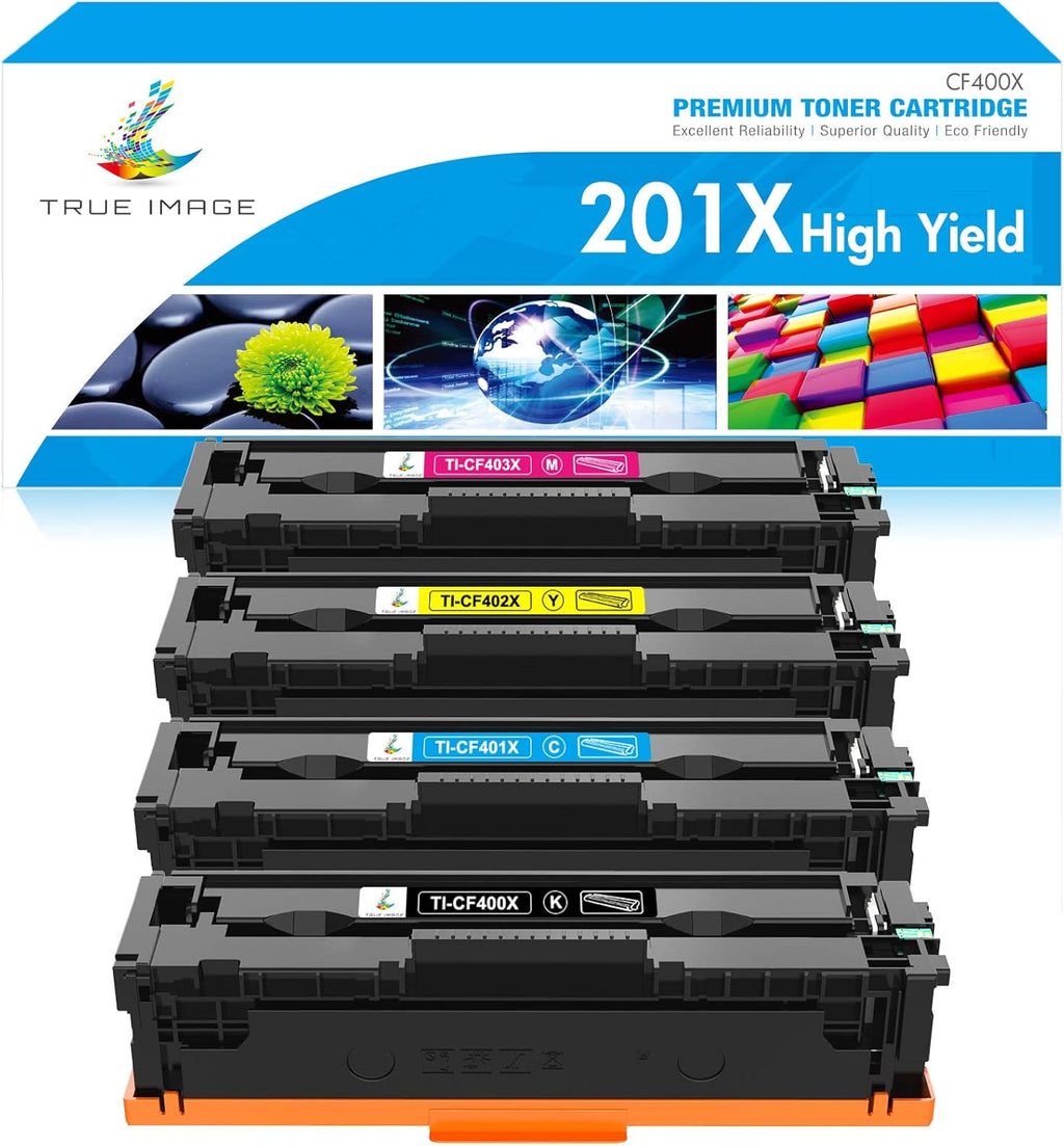 4-Pack Toner Cartridge for HP 201A 201X CF400X CF400A Color Pro MFP M277dw M252dw M277c6 CF401X CF402X CF403X M252 M277 Printer (Black Cyan Yellow Magenta) S259