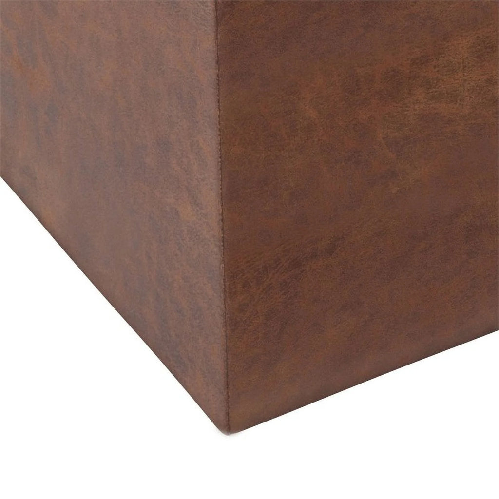 Faux Leather Storage Ottoman E344427