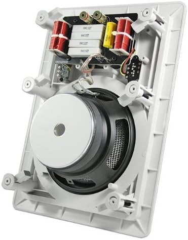 In Wall 8" Speakers Pair with Silk Dome Tweeter and Trimless Magnetic Grill X47632
