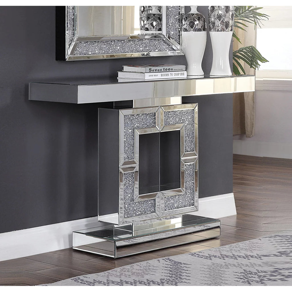 Wood and Mirror Console Table X338