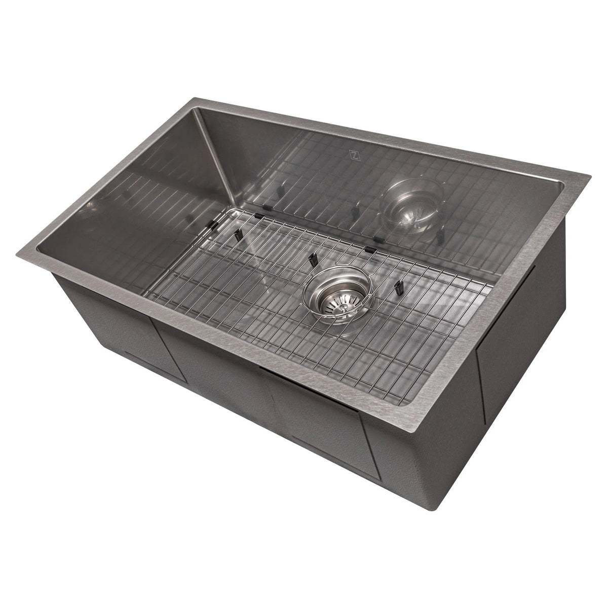 30 in. Undermount Single Bowl Stainless Steel Kitchen Sink with Bottom Grid Z742