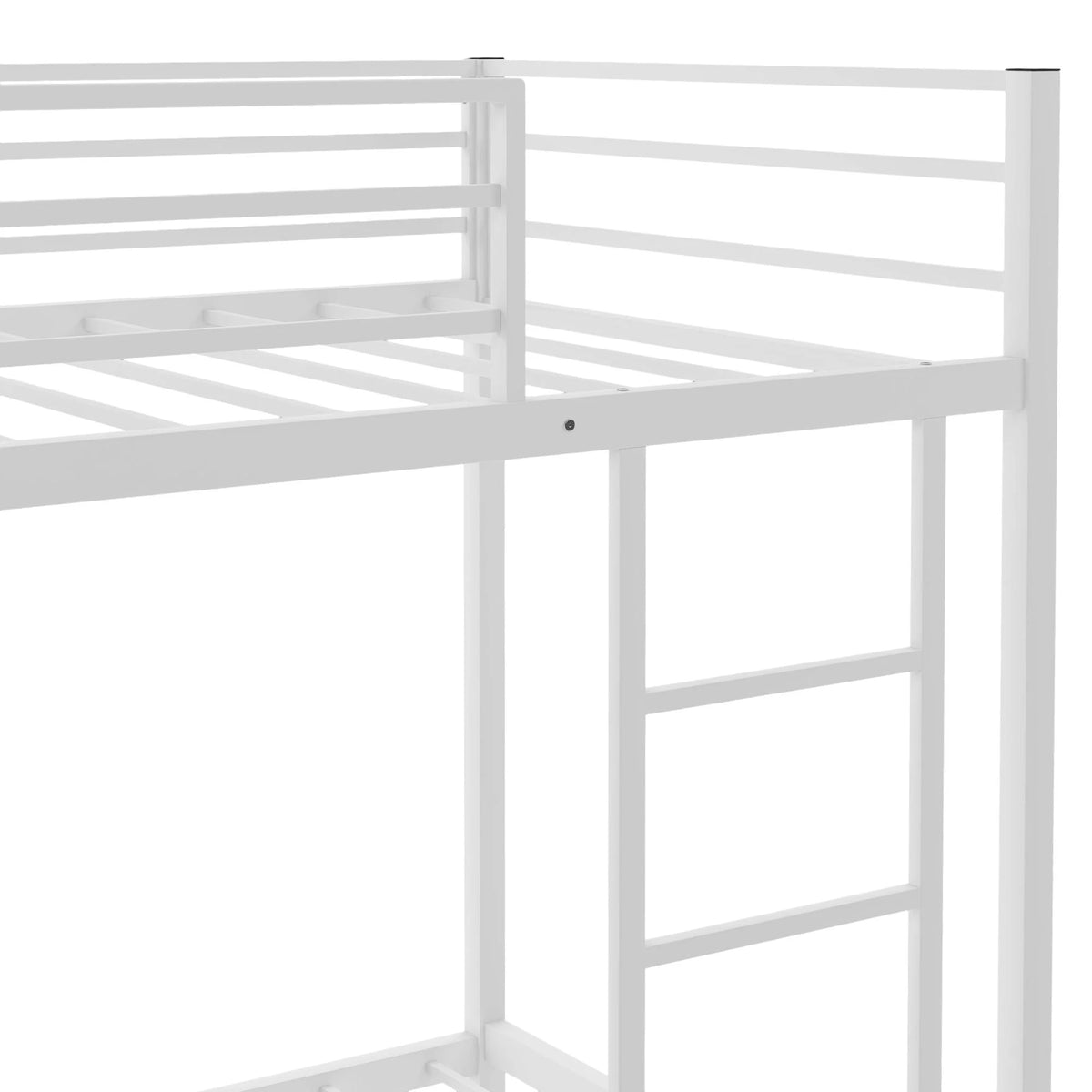 Black Full over Full Metal Bunk Bed with Ladder and Guardrails D347