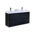 60 in. Black Double Sink Free Standing Bathroom Vanity X1582