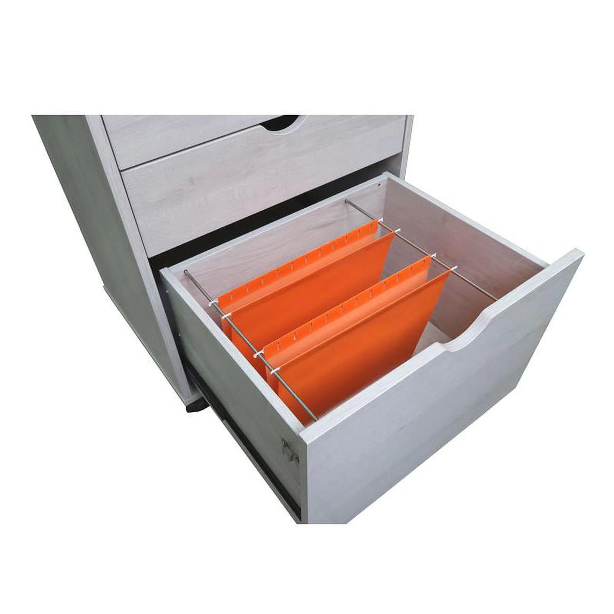 White Wood 3-Drawer File Cabinet V6070