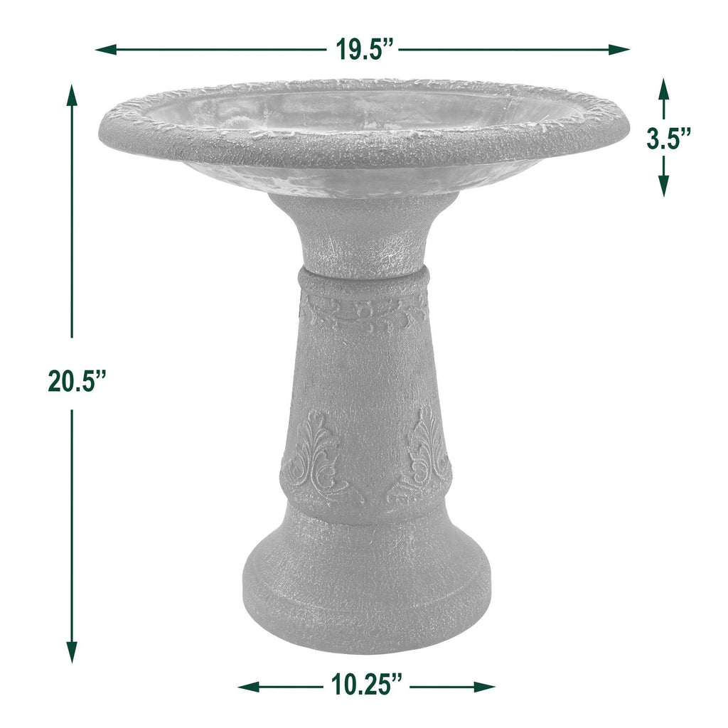 Green Fiberclay Birdbath V924