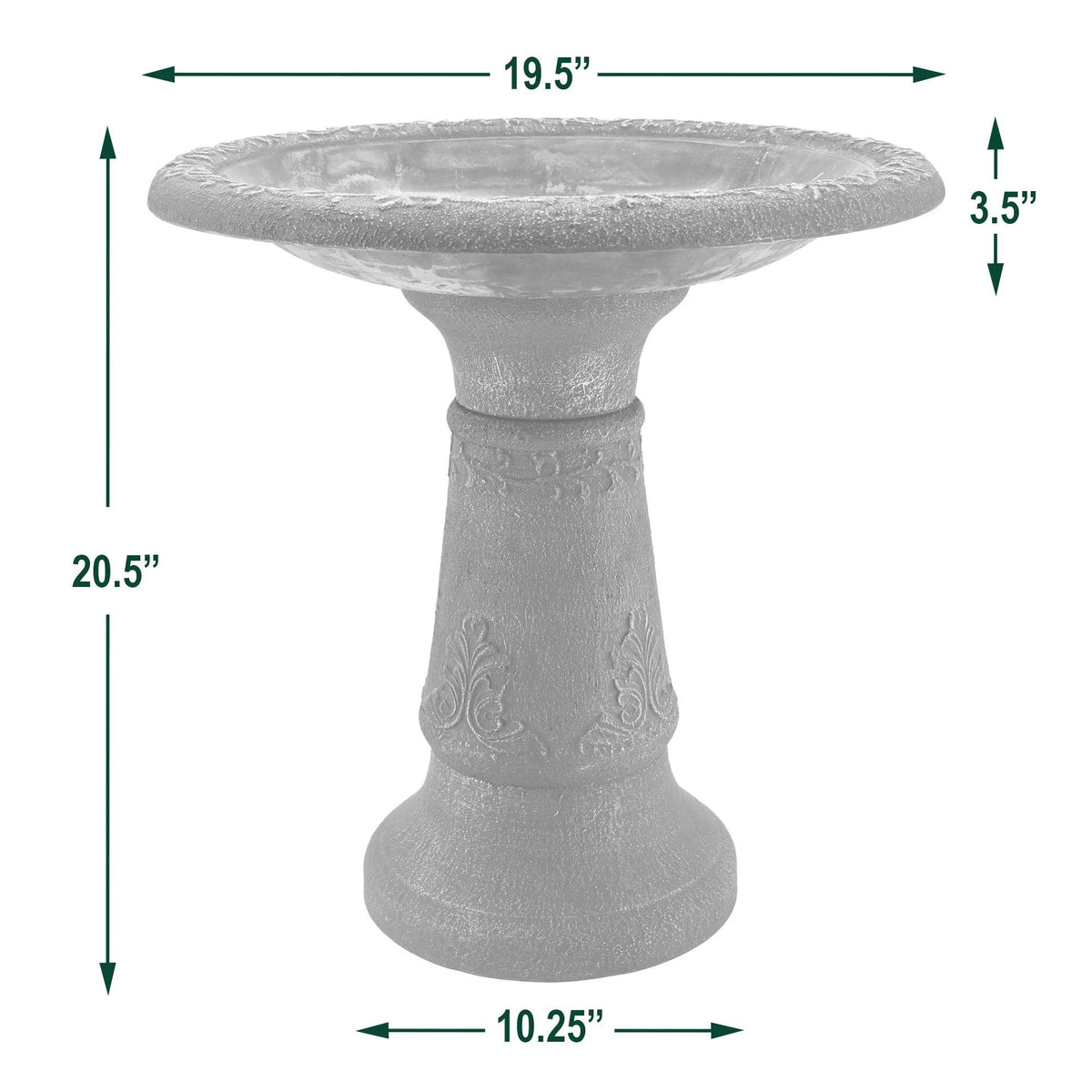 Green Fiberclay Birdbath V924